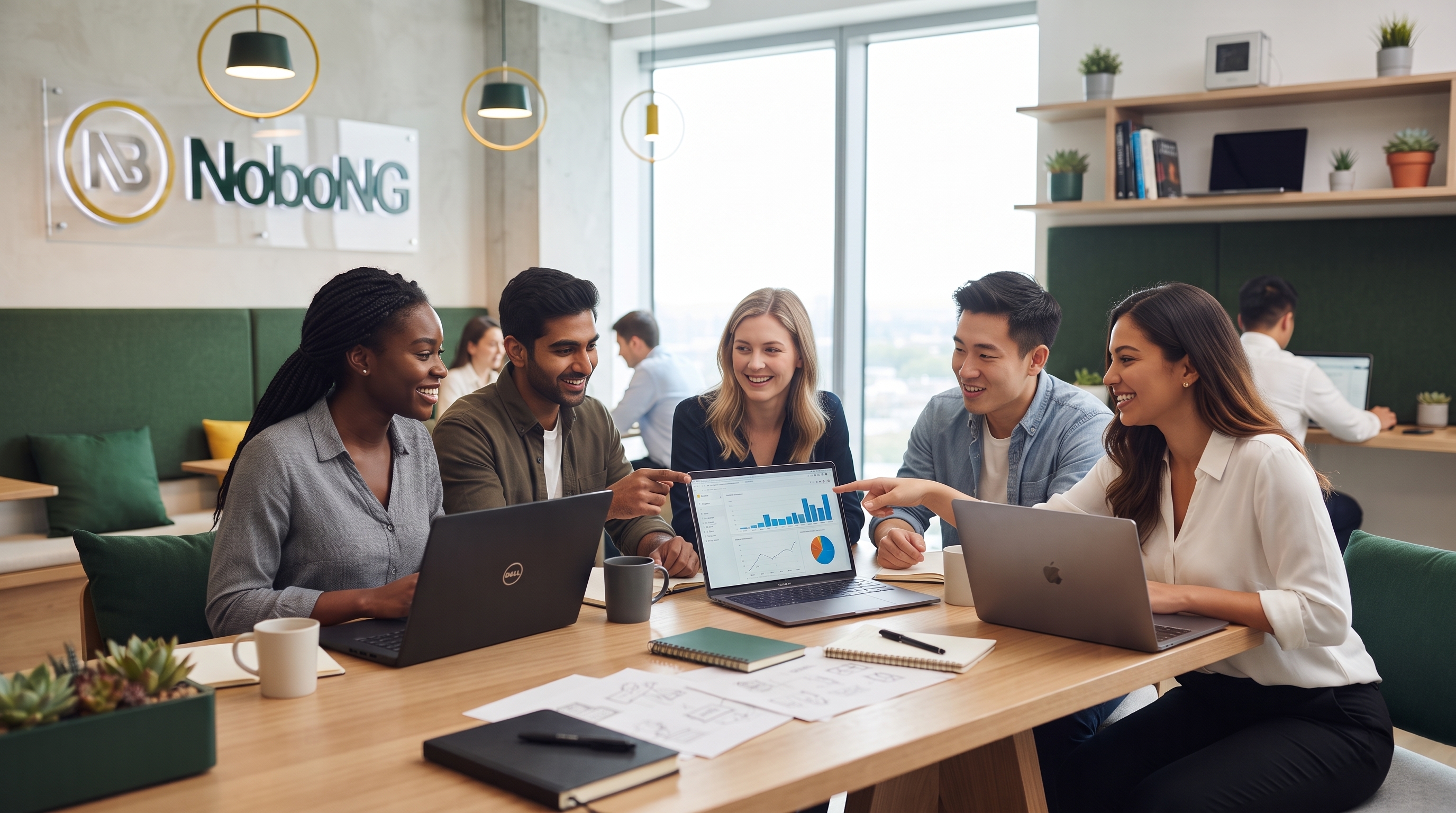 The NoboNG team collaborating in our office