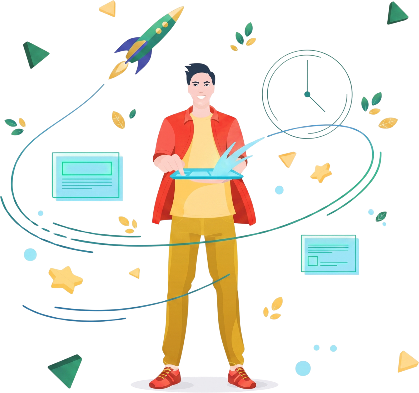 Illustration of a NoboNG team member working